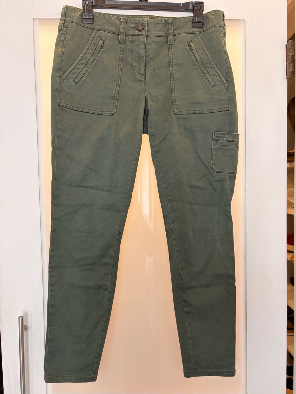 Ann Taylor Olive Green Straight Leg Utility Pants